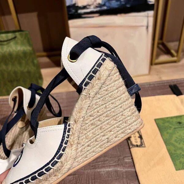 Gucci Gg Canvas Wedge Espadrilles White - Image 7