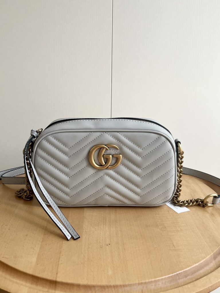 Gucci Gg Marmont Small Shoulder Bag Light Grey 24Cm 447632 Aabzb 1712 - Image 2