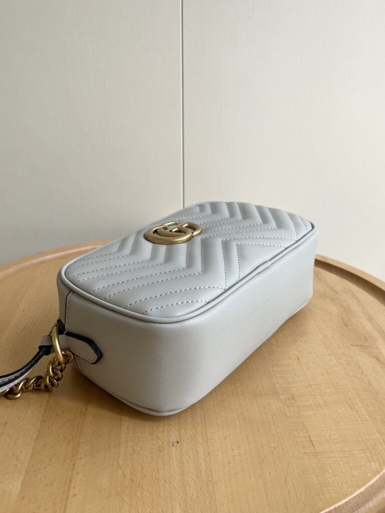 Gucci Gg Marmont Small Shoulder Bag Light Grey 24Cm 447632 Aabzb 1712 - Image 7