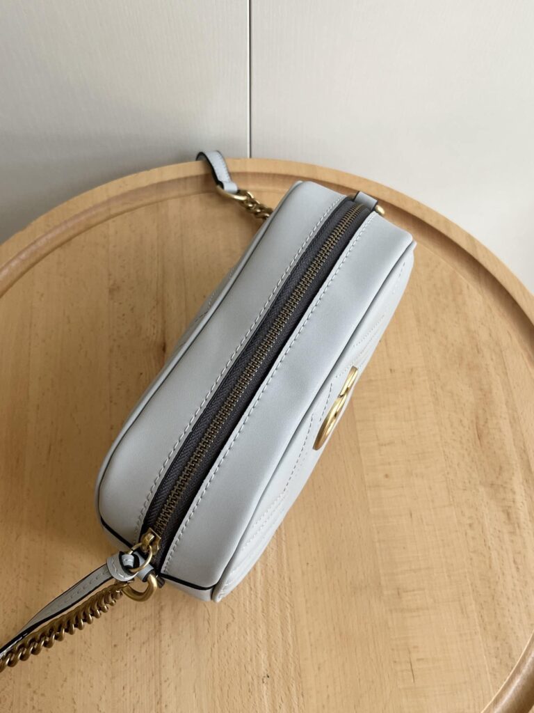 Gucci Gg Marmont Small Shoulder Bag Light Grey 24Cm 447632 Aabzb 1712 - Image 6