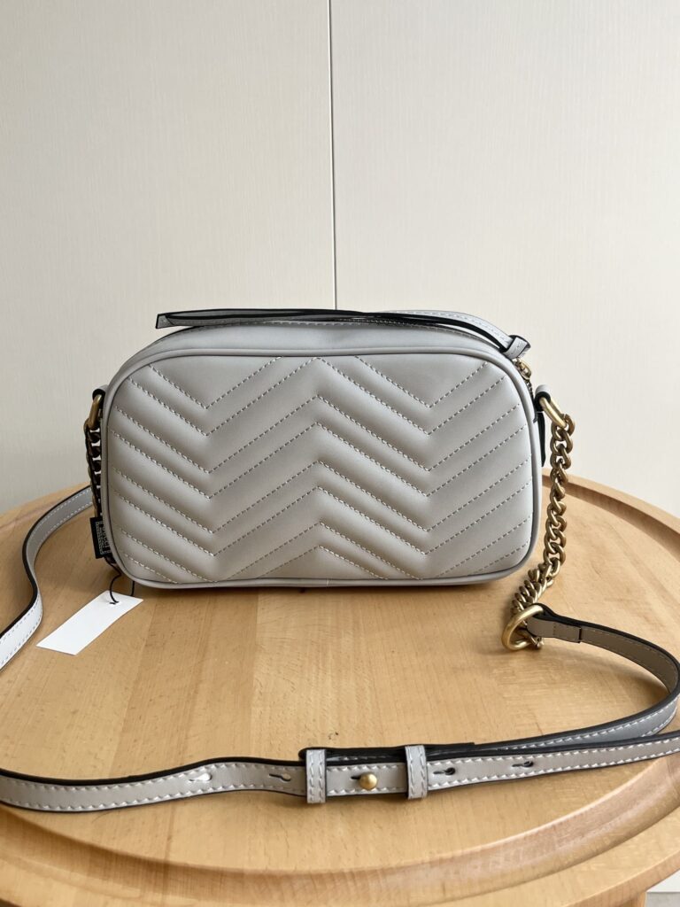 Gucci Gg Marmont Small Shoulder Bag Light Grey 24Cm 447632 Aabzb 1712 - Image 5
