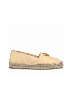 Gucci Leather Espadrille With Double G Beige