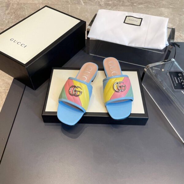 Gucci Double G Rainbow Mules - Image 3