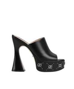 Gucci Women'S Platform Slide Sandal Black 740426 C9D00 1000