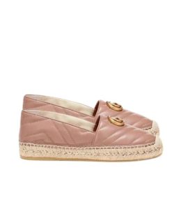 Gucci Leather Espadrille With Double G Pink