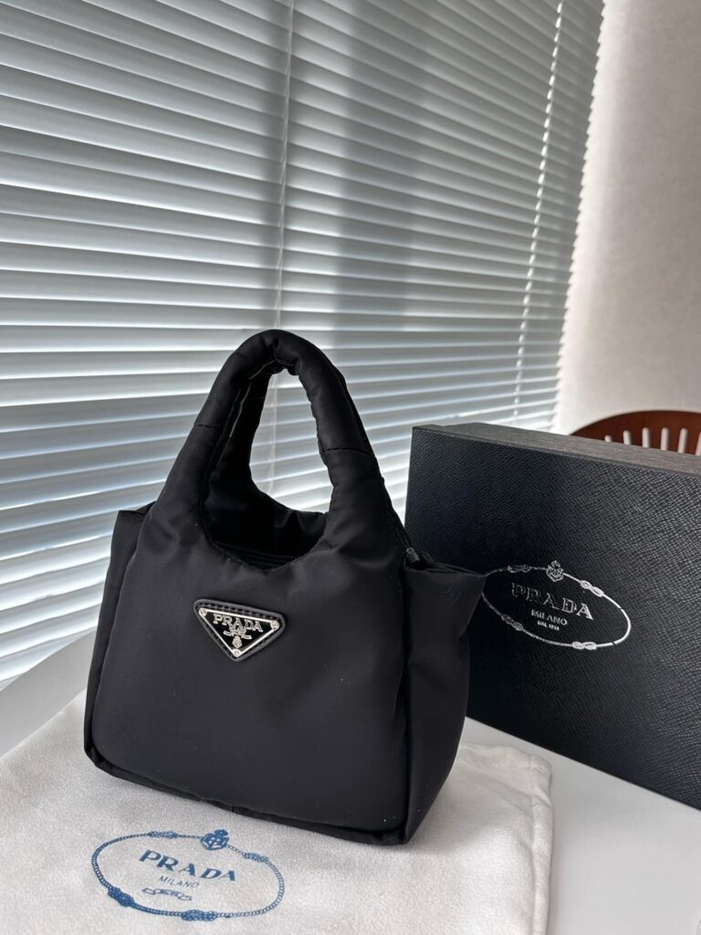 Prada Padded Soft Leather Bag Geranium Black 19Cm 1Ba359 2Dyi F0002 V Ovo - Image 2