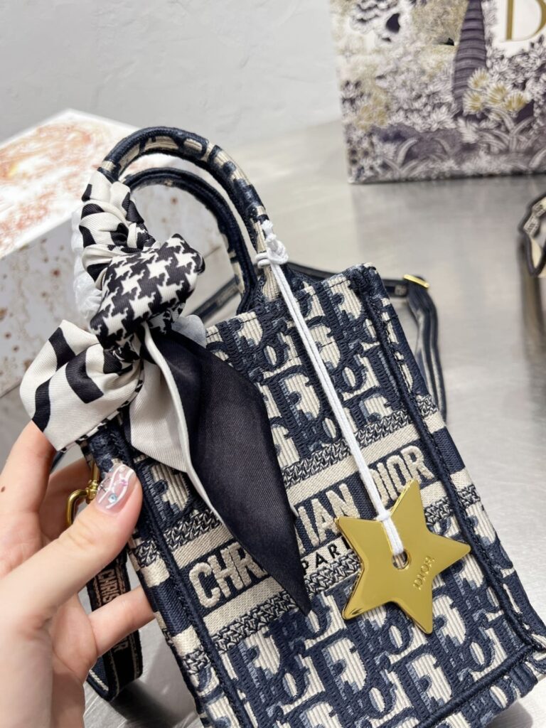 Dior Mini Book Tote Phone Oblique Blue 14Cm - Image 2