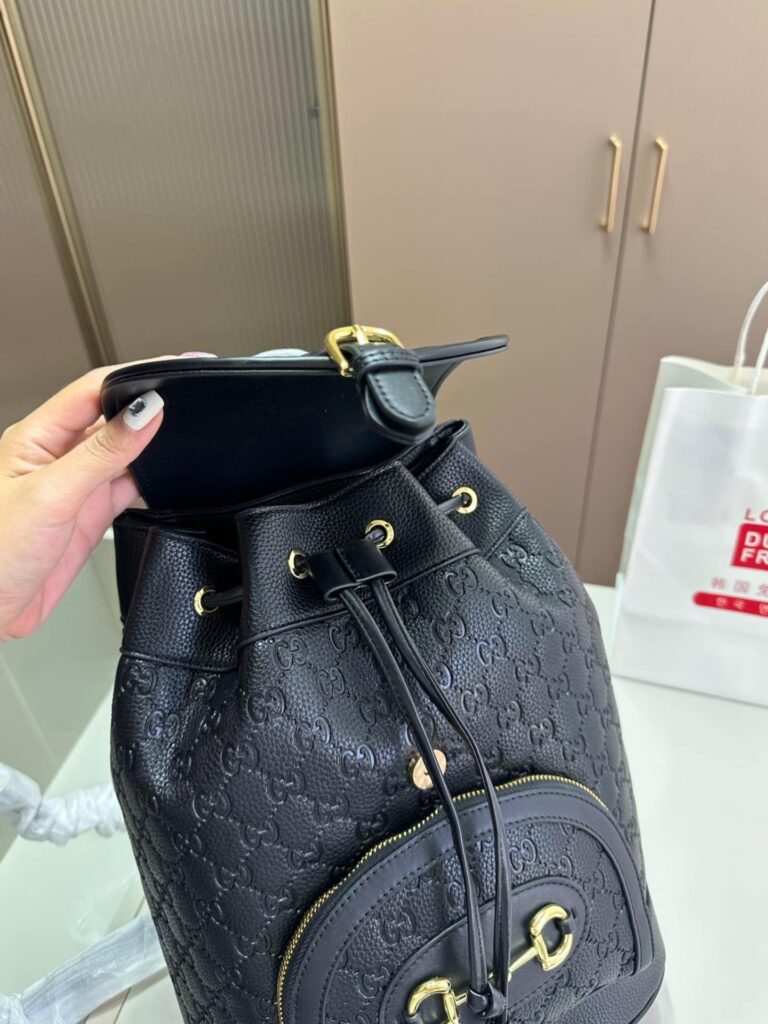 Gucci 1955 Horsebit Backpack Large All Black 27Cm - Image 4