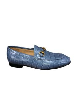 Gucci Jordaan Crocodile Loafer Blue