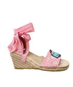 Gucci Women'S Gg Espadrille With Patch Pink