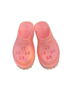 Gucci Men'S Slip On Sandal Pink Gg Rubber
