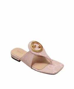 Gucci Women'S Gucci Blondie Thong Canvas Sandal Light Pink