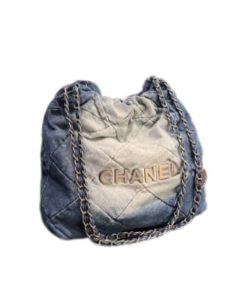 Chanel 22 Handbag Washed Denim 34Cm As3261 B10439 Nm981