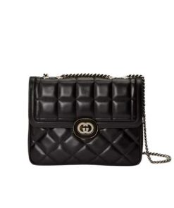 Gucci Deco Small Shoulder Bag Black 25Cm 740834 Aab7A 1000