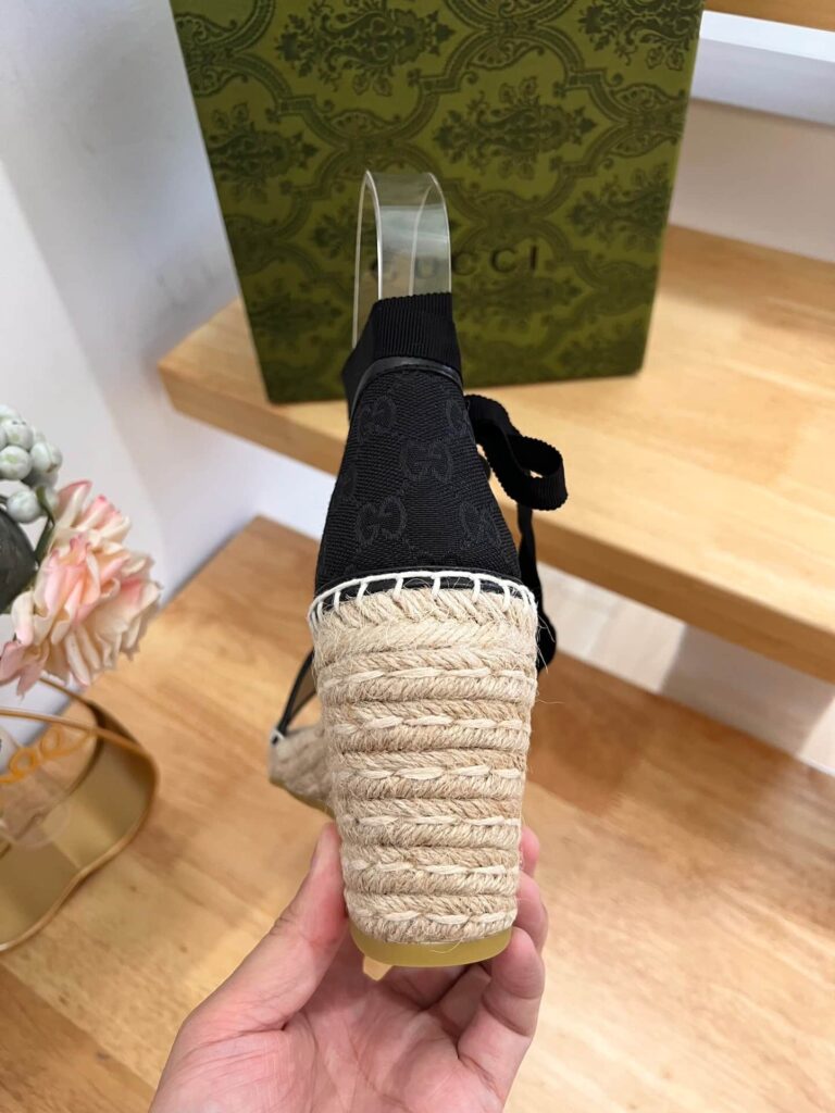 Gucci Women'S Gg Espadrille With Patch Black - Image 3