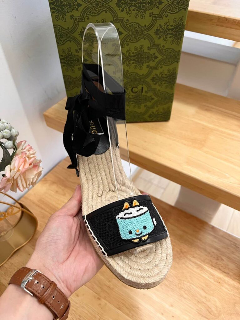 Gucci Women'S Gg Espadrille With Patch Black - Image 7