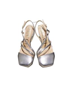 Gucci Silver Metallic Mid Heel