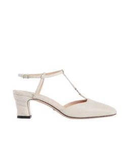 Gucci Women'S Petite Gg Slingback Pump White  723446 Bko00 9049