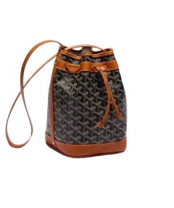 Goyard Goyardine Petit Flot Bucket Bag Black Tan 23Cm Peflotpmlty01Cl03P