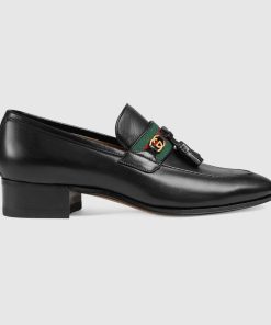 Gucci Unisex Leather Interlocking G Black