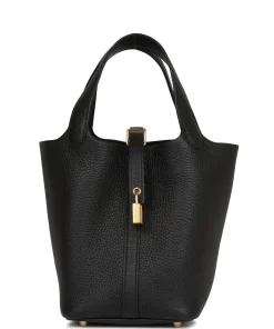 Hermes Picotin Lock 18 Black Bag With Gold-Toned Hardware 18Cm