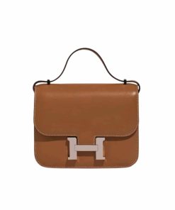 Hermes Constance Mini Epsom Silver Toned Hardware Brown 19Cm