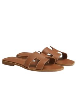 Hermes Slippers Flat Oran Brown H021056Z