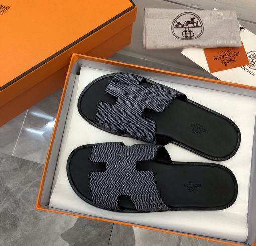 Hermes Izmir Sandal Noir Blanc H231806Zh11390 - Image 2