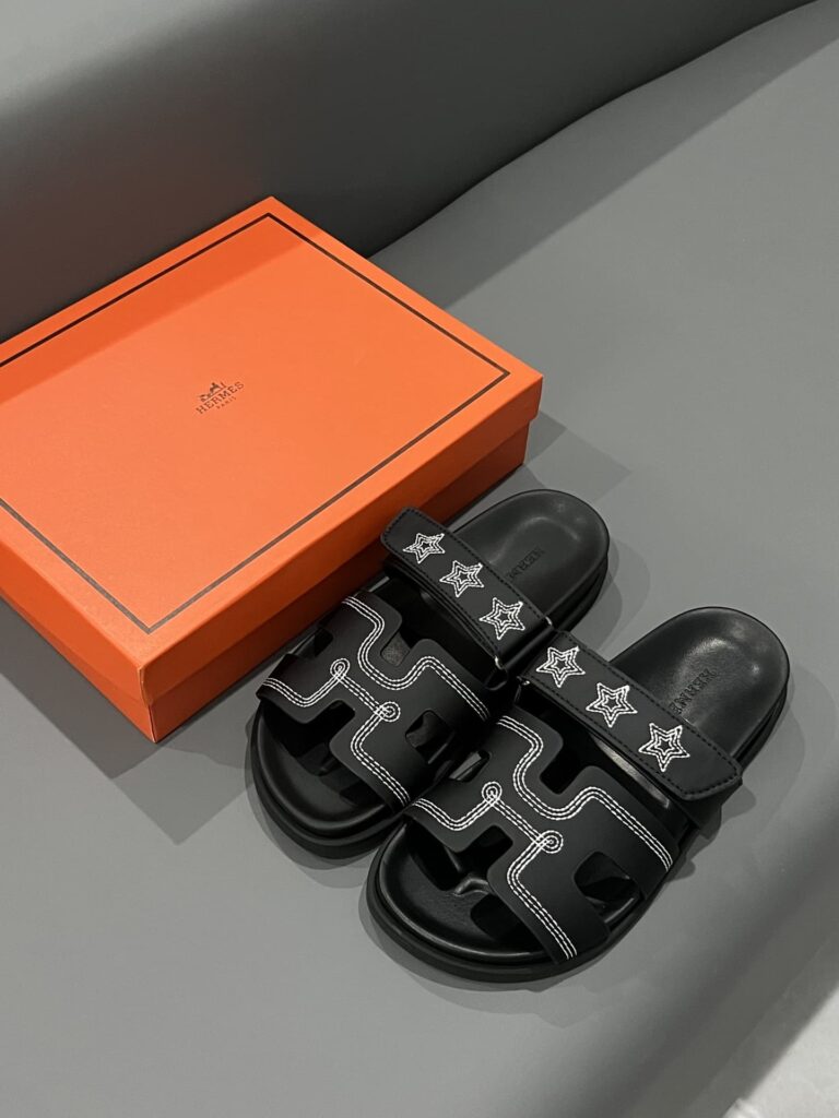 Hermes Chypre Sandal Star Stitched Noir H232142Z 02340 - Image 9