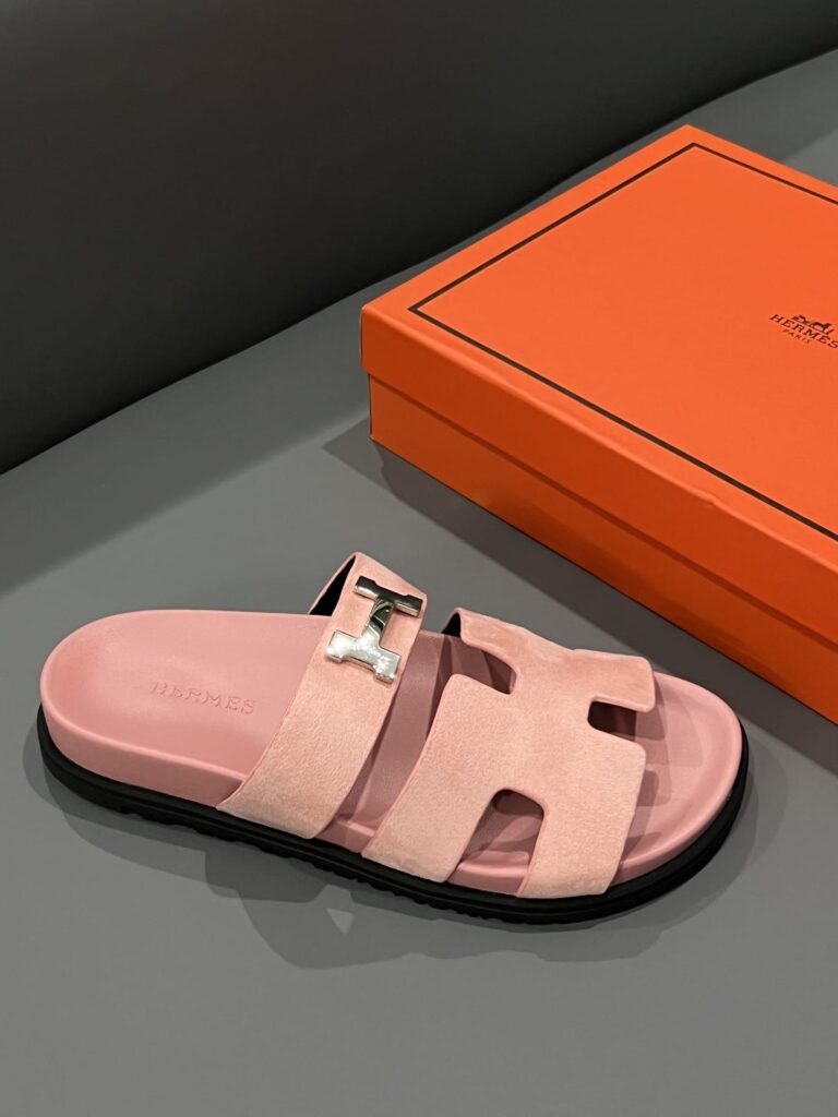 Hermes Chypre Sandal H Logo Silver Hardware Pink - Image 8