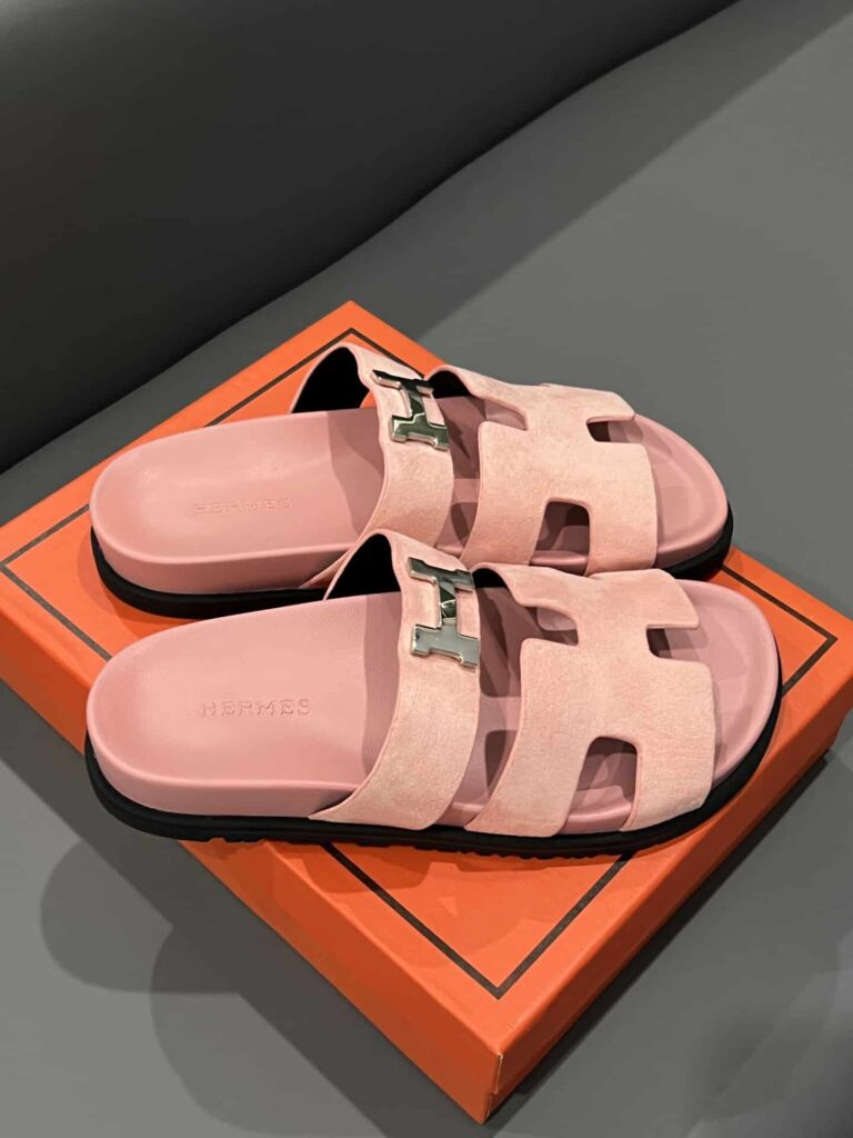 Hermes Chypre Sandal H Logo Silver Hardware Pink - Image 7