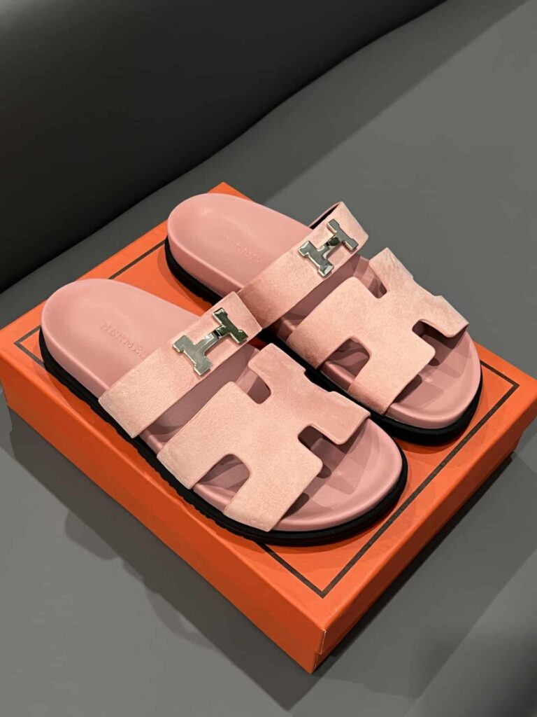 Hermes Chypre Sandal H Logo Silver Hardware Pink - Image 6