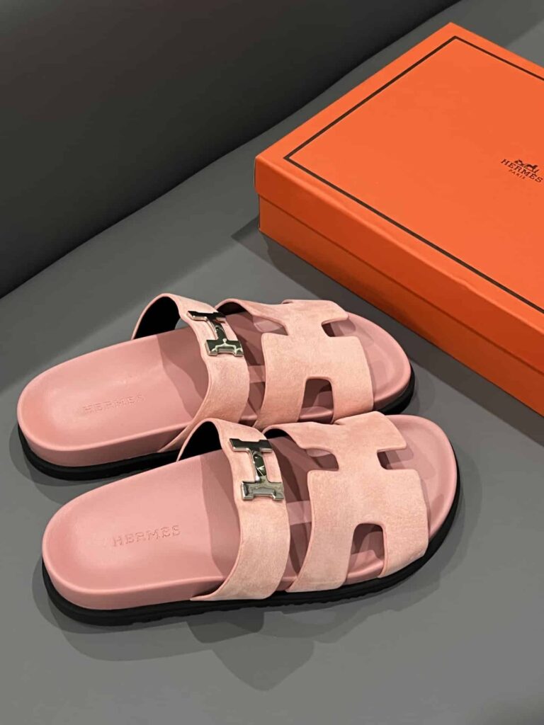 Hermes Chypre Sandal H Logo Silver Hardware Pink - Image 3