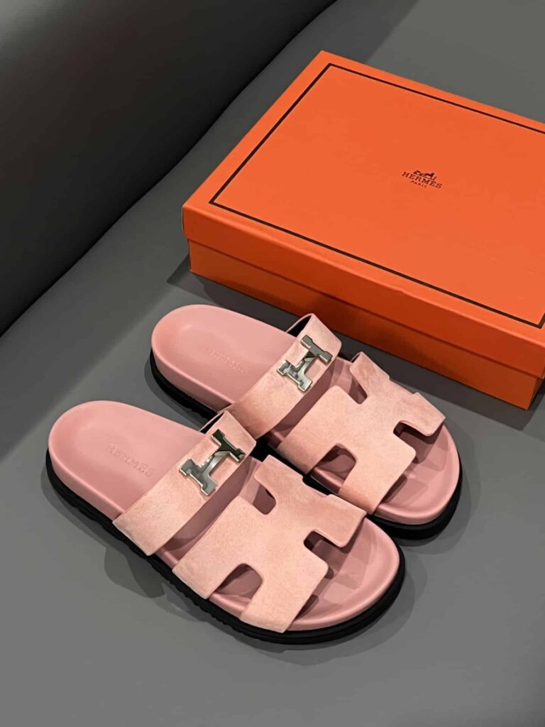Hermes Chypre Sandal H Logo Silver Hardware Pink - Image 2