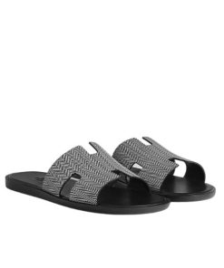 Hermes Izmir Sandal Noir Blanc H231806Zh11390