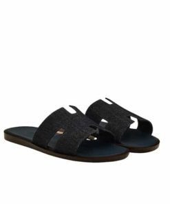 Hermes Izmir Sandal Noir Denim