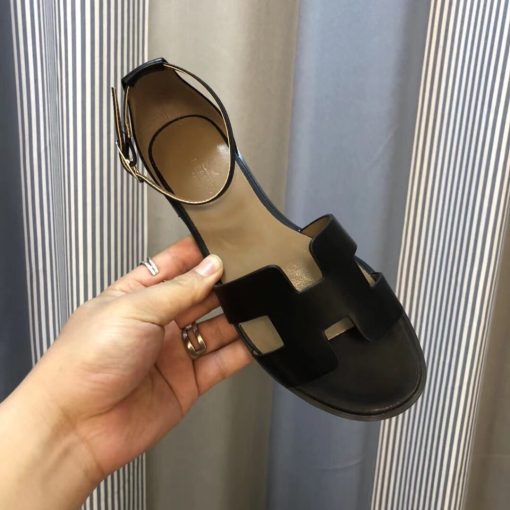 Hermes Santorini Sandal Black H182139Z02420 - Image 4