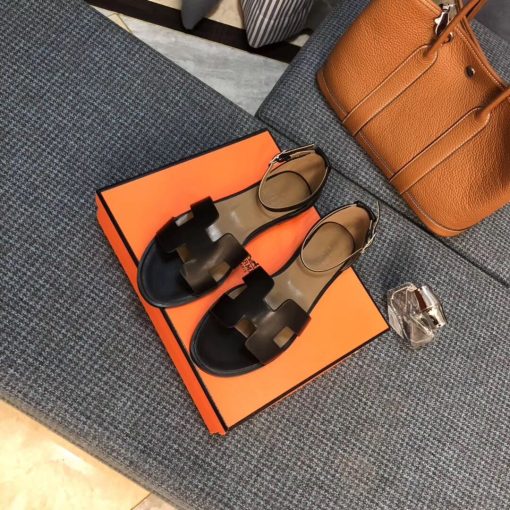 Hermes Santorini Sandal Black H182139Z02420 - Image 5