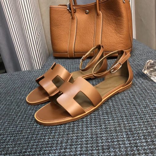 Hermes Santorini Sandal Brown - Image 6