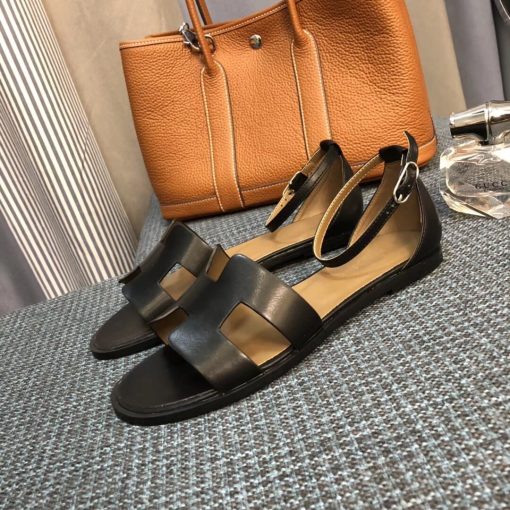 Hermes Santorini Sandal Black H182139Z02420 - Image 6