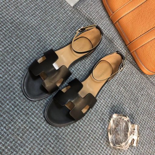 Hermes Santorini Sandal Black H182139Z02420 - Image 7