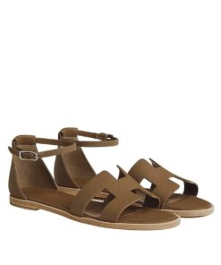 Hermes Santorini Sandal Brown
