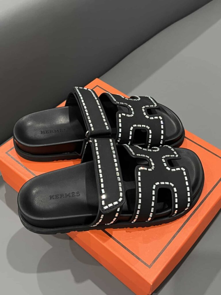 Hermes Chypre Sandal Suede Crystal Black - Image 10