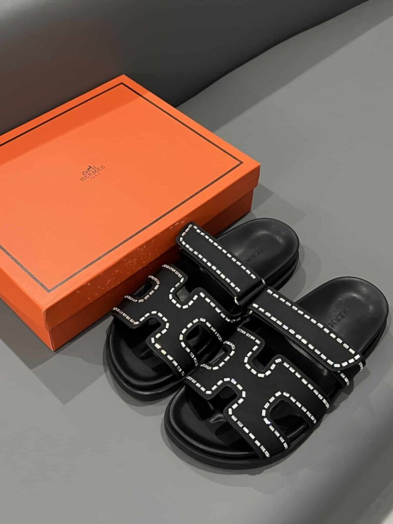 Hermes Chypre Sandal Suede Crystal Black - Image 7
