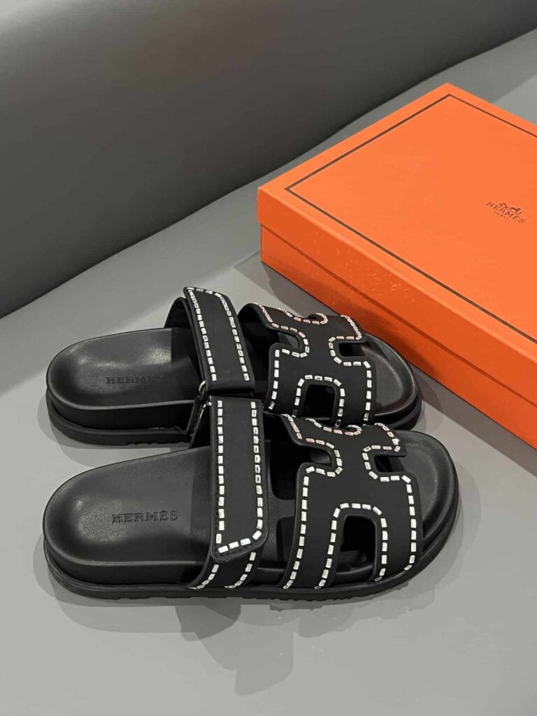 Hermes Chypre Sandal Suede Crystal Black - Image 3