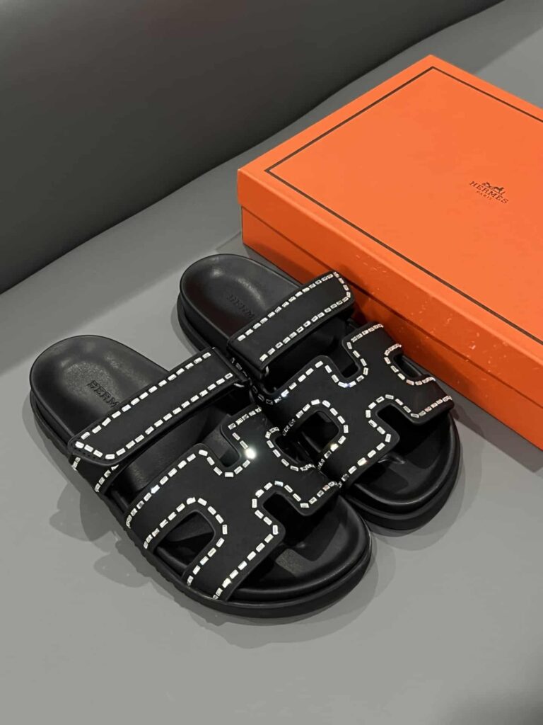 Hermes Chypre Sandal Suede Crystal Black - Image 2