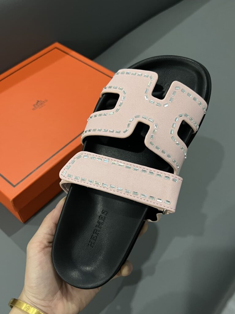 Hermes Chypre Sandal Suede Crystal Pink - Image 9