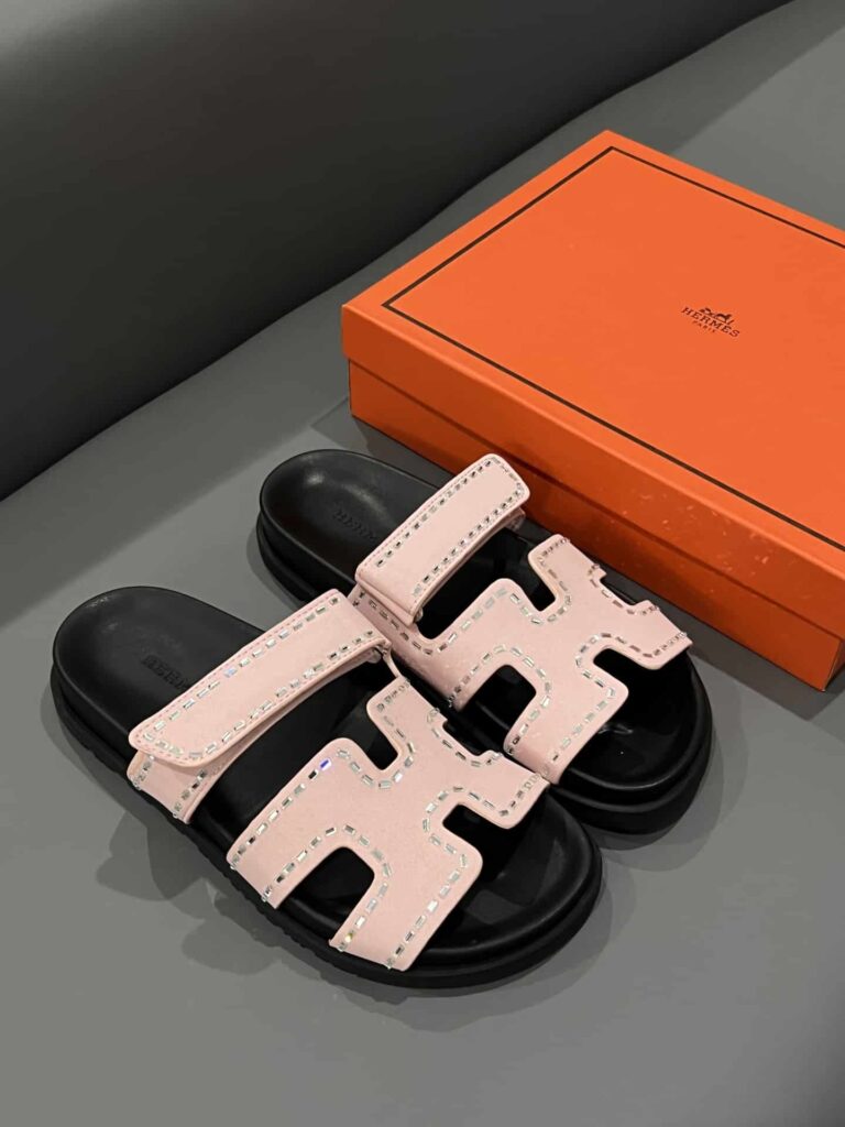 Hermes Chypre Sandal Suede Crystal Pink - Image 2