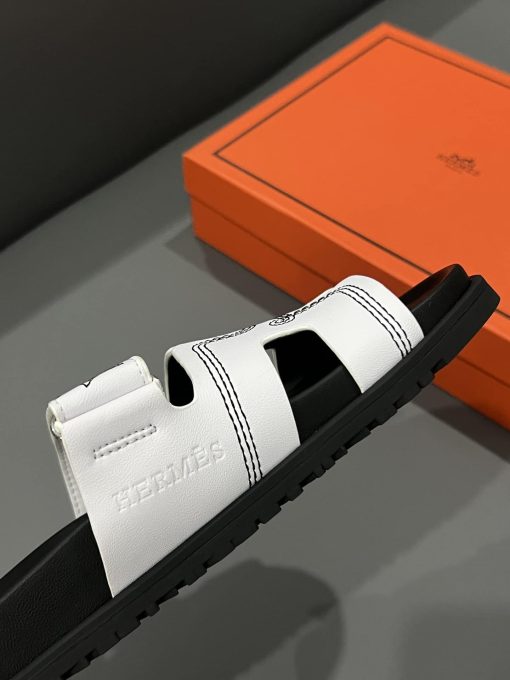 Hermes Chypre Sandal Star Stitched Blanc White H232142Z 90350 - Image 6