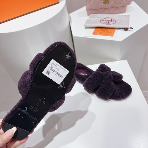 Hermes Oran Sandal Dark Purple H231288Z Vl350 - Image 7